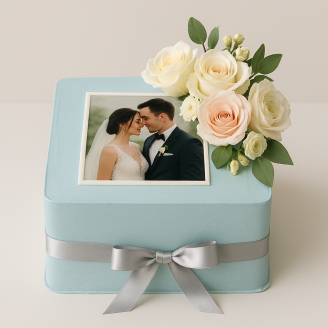 Свадебный торт «Свадебные Торты» — Лента, Небесный, Прямоугольник. Ключевые слова: свадебный торт, торт на свадьбу