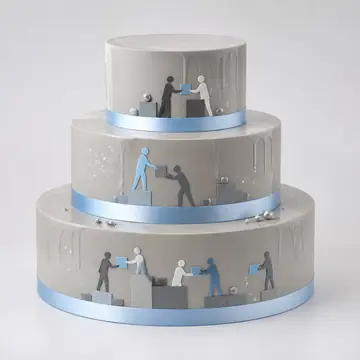 Корпоративный торт: Серый, Круг, Сливки, 3 яруса, Зеркальная Глазурь, 9 кг