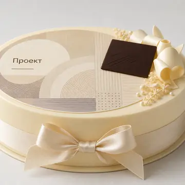 Корпоративный торт №1094: цвет Айвори, форма Овал, покрытие Ганаш