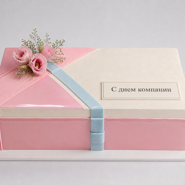 Корпоративный торт для повода день компании, стиль светлый конференц-стиль