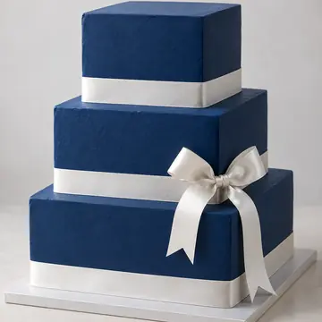 Свадебные торты: Синий, Квадрат, Ганаш, 3 яруса, нет, 15 кг