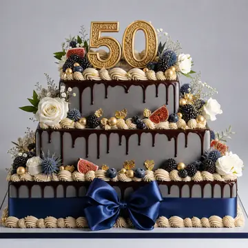 Торт на день рождения №550: цвет Серый, форма Квадрат, покрытие Шоколадная Глазурь